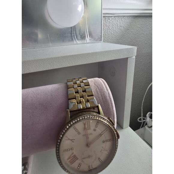 Fossil Q Hybrid Virginia Rose Gold-Tone Stainless Steel Smartwatch FTW1106 - Picture 9 of 11